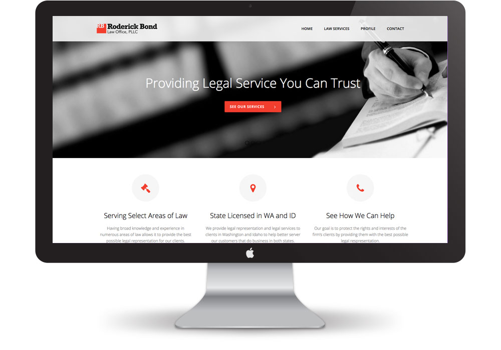 Roderick Bond Law Firm Web Design | Pure Design Group Top Wordpress Agency